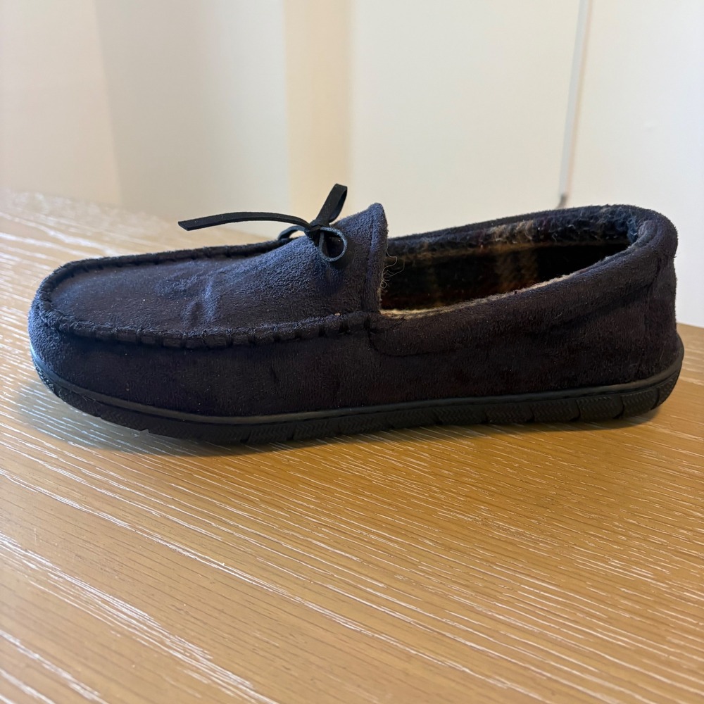 Dockers‎ Mens Black Faux Suede Memory Foam Moccasin Slippers Size Large 9-10 - Picture 3 of 10